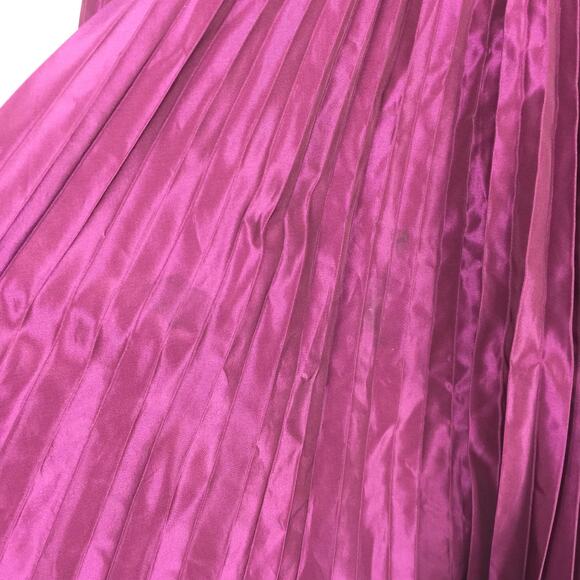 Dolce & Gabbana Purple Pleated Taffeta Knee Length Dress Size 4 Strapless Midi - Picture 12 of 15